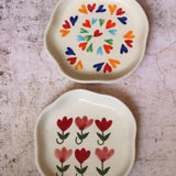LoveisLove & Pastel Tulip Handmade Dessert Plate made by ceramic