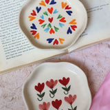 LoveisLove & Pastel Tulip Handmade Dessert Plate with premium quality material