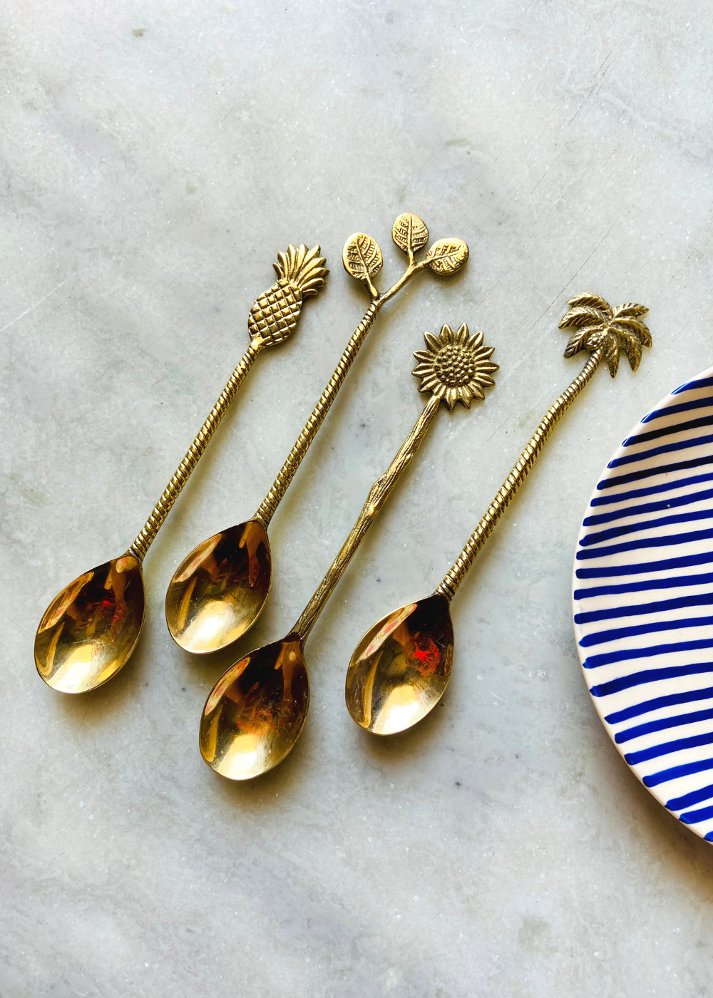 handmade brass cutlery set of four 