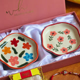 Brightday & Poppy Handmade Dessert plate Rakhi Gift box handmade in India