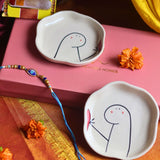 Hum - Tum Handmade Dessert plate Rakhi Gift box with premium quality material