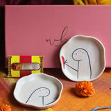 Hum - Tum Handmade Dessert plate Rakhi Gift box handmade in India