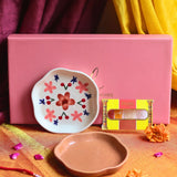 Bloom & Rust Handmade Dessert plate Rakhi Gift box only for this raksha bandhan