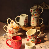 Handmade Set of 10 Floret Charm Mugs (for the price of 7)