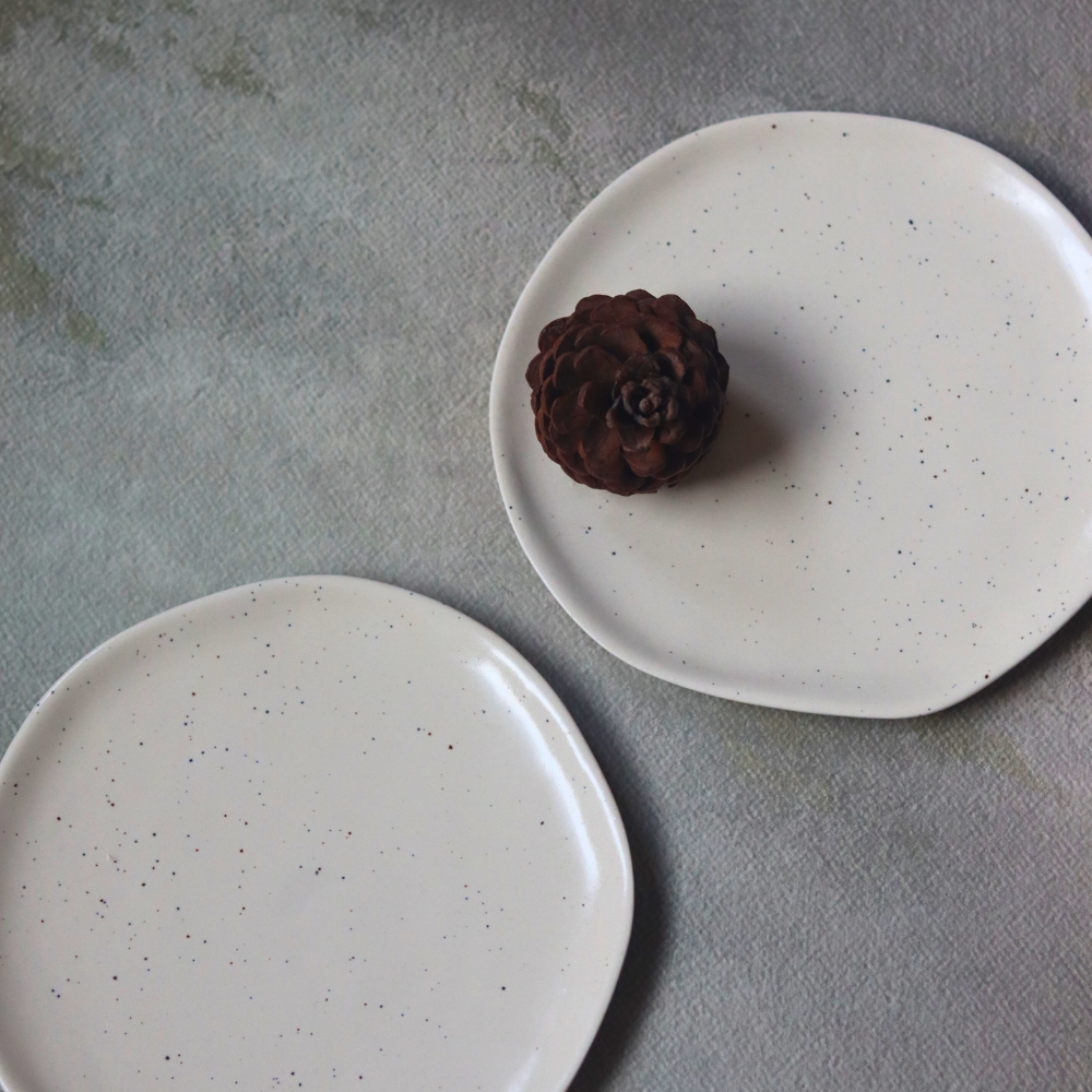 Ceramic white plates