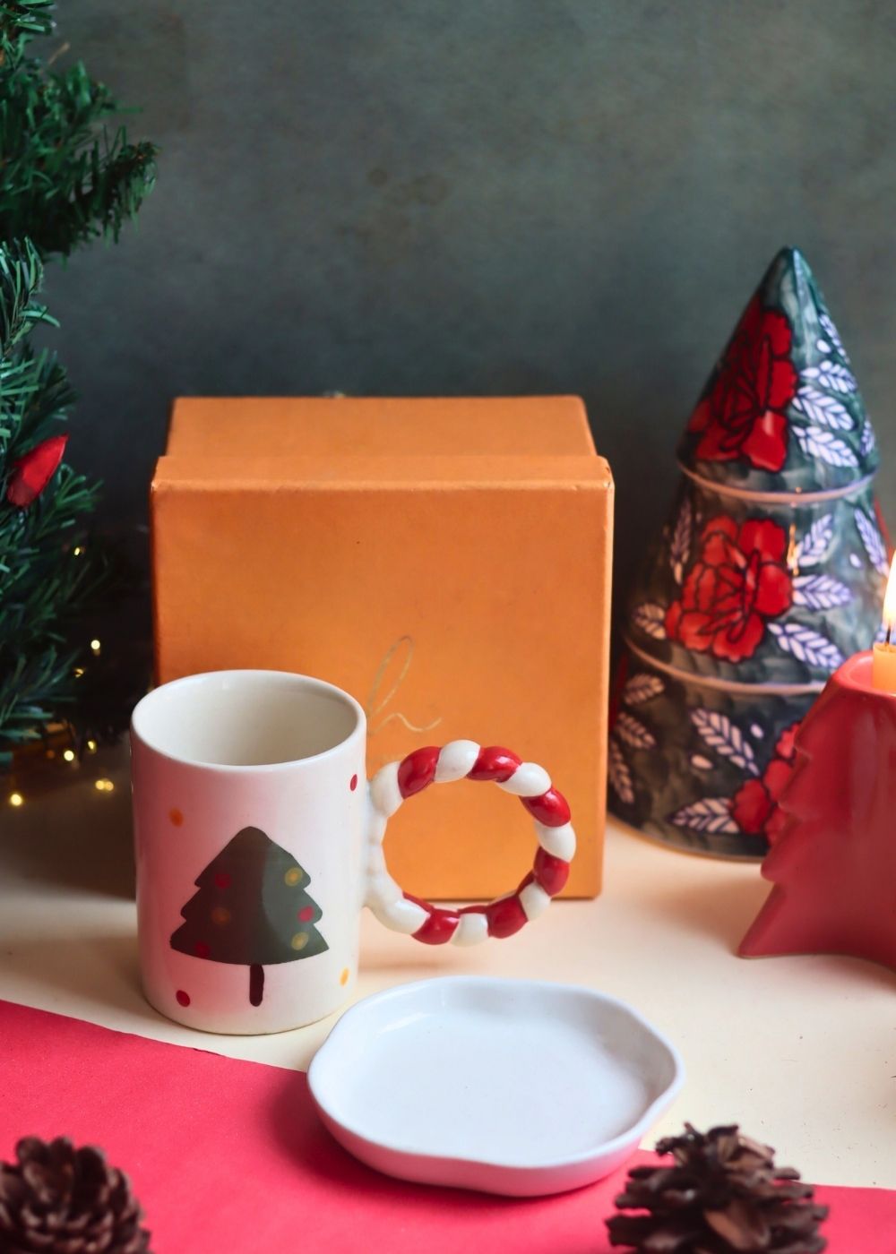 The OG Christmas Mug & White Handmade Dessert Plate in a Gift Box with premium quality material