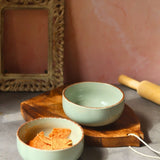 Mint Green Ceramic Bowl - Set of 2 handmade in india