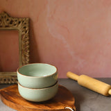 Mint Green Ceramic Bowl - Set of 2 made by ceramic