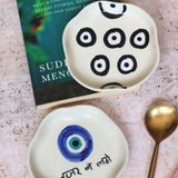 Nazar & Evil Eye Handmade Dessert Plate handmade in india
