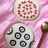 All heart & Evil Eye handmade dessert plate
