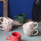 Set of 6 Polka Love Combo (for the price of 5) made by ceramic