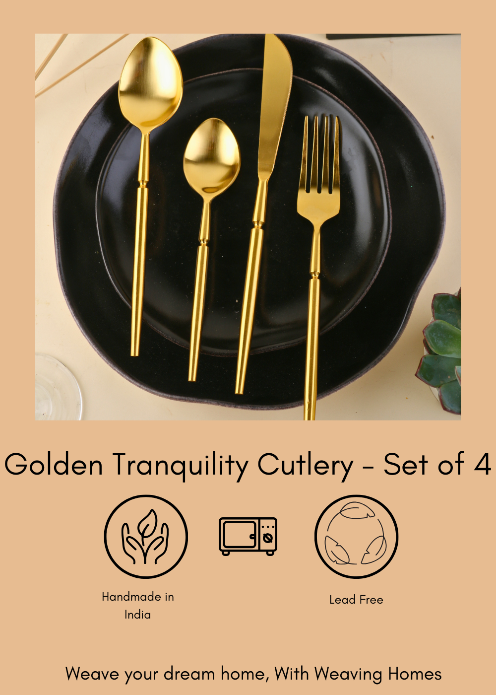 golden cutlery handmade in india 