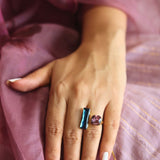 Anti tarnish Studded Stone Ring