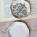 Cats & White Handmade Dessert Plate made by ceramic