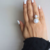 Anti tarnish Pearly Elegance Ring- White