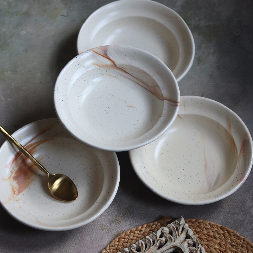 Brown ombre ceramic pasta plates