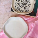 Cats & White Handmade Dessert Plate with premium quality material