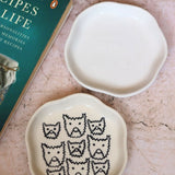 Cats & White Handmade Dessert Plate handmade in india
