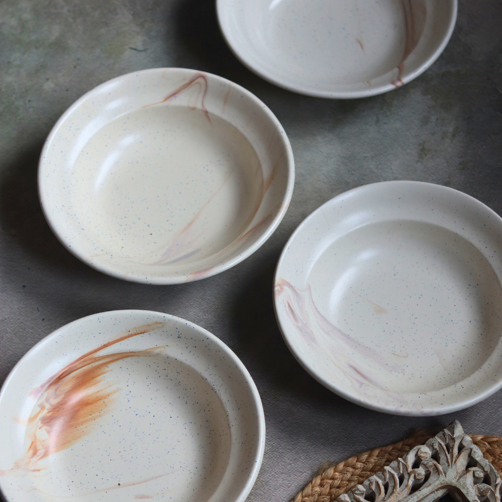 Handmade ceramic brown ombre pasta plates