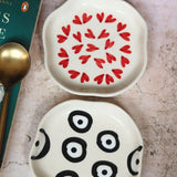 All heart & Evil Eye handmade dessert plate