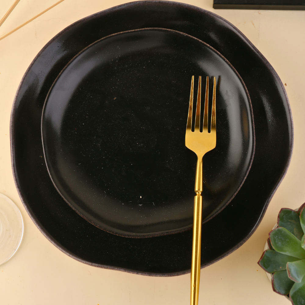 Golden tranquility fork on plate