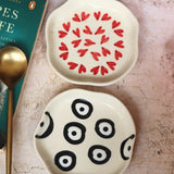 All heart & Evil Eye handmade dessert plate