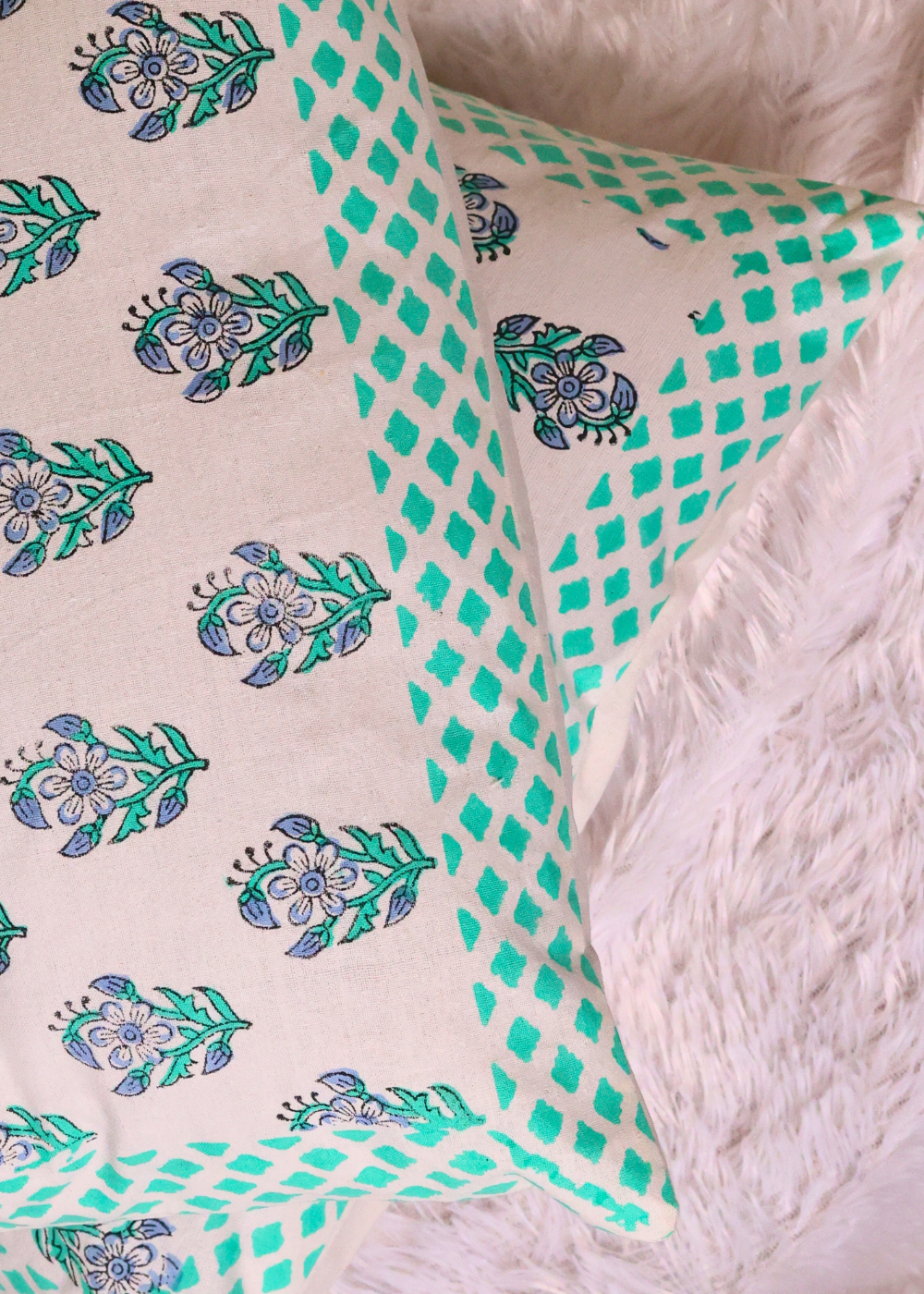 Hand printed cushion cover