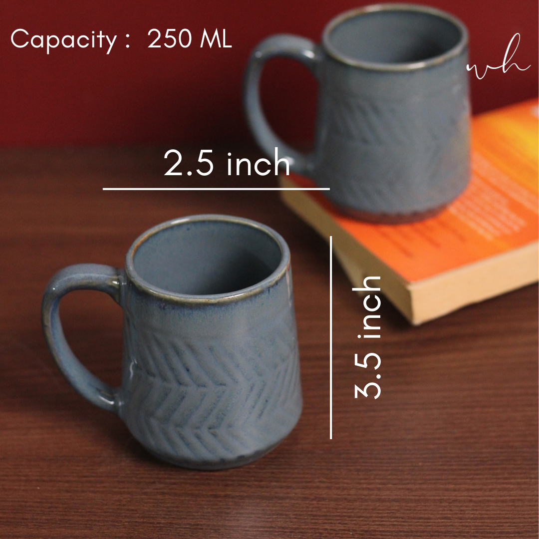 Earthy Blue Chevron Mug