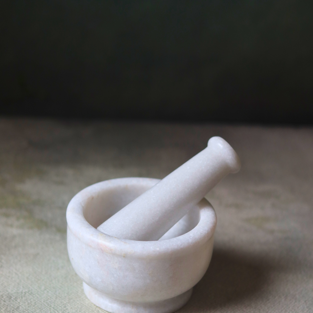 Kitchenware white marble mortar & Pestle
