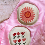 Flower & Pastel Tulip Handmade Dessert Plate with premium quality material