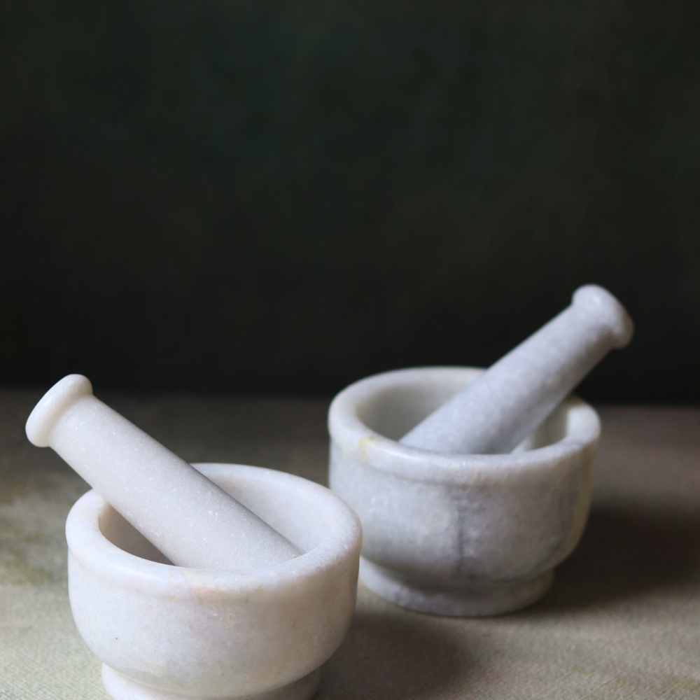 White Marble Mortar & Pestle Stunning Design