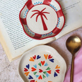 LoveisLove & Palm Handmade Dessert plate made by ceramic