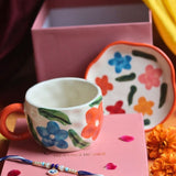 Brightday Mug & Brightday handmade Dessert Plate Rakhi Gift Box with premium quality material