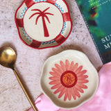 Palm & Flower Handmade Dessert Plate with premium quality material