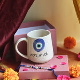 Nazar Na lage Rakhi gift box made by ceramic