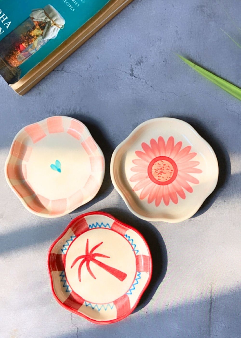 Set of 3 - Sweets & Smiles Handmade Dessert Plates made by ceramic