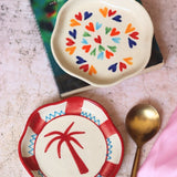 LoveisLove & Palm Handmade Dessert plate handmade in india