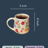 Floral Blossom Mug with size & Measurement