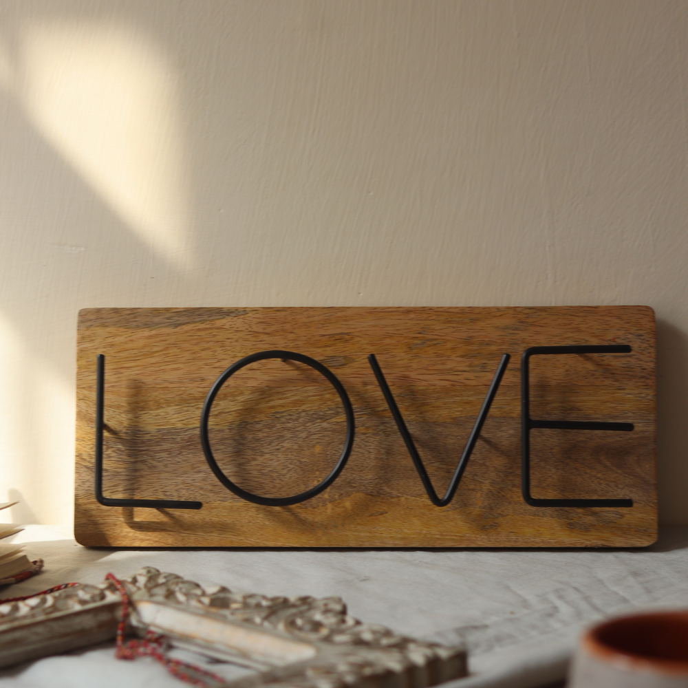 LOVE board wood & metal 