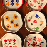 Set of 6 Flora Fiesta Handmade Dessert Plates (for the price of 5) made by ceramic