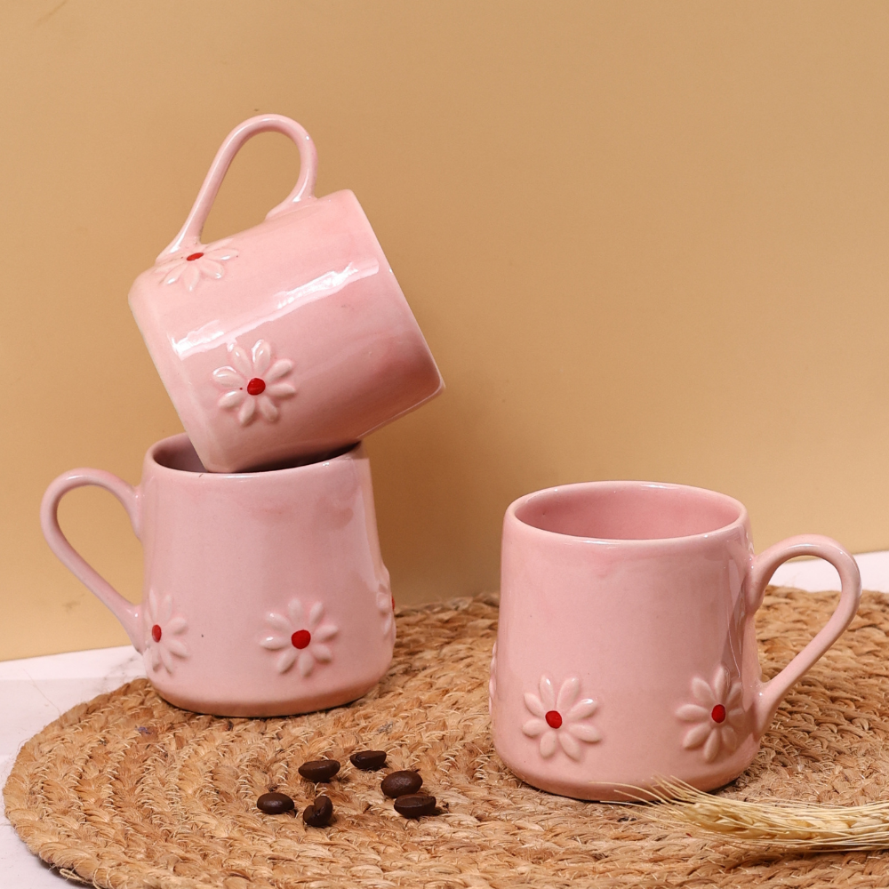 Pink lily coffee mugs 