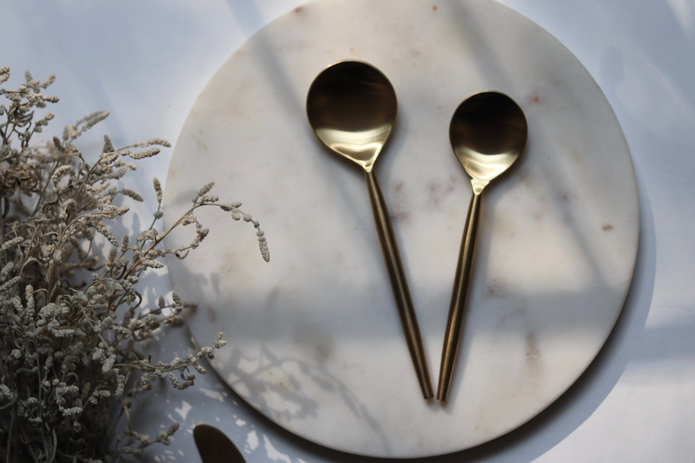 gold spoons set of 2, cutlery