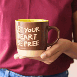 Let Your Heart Be Free Mug - Brown