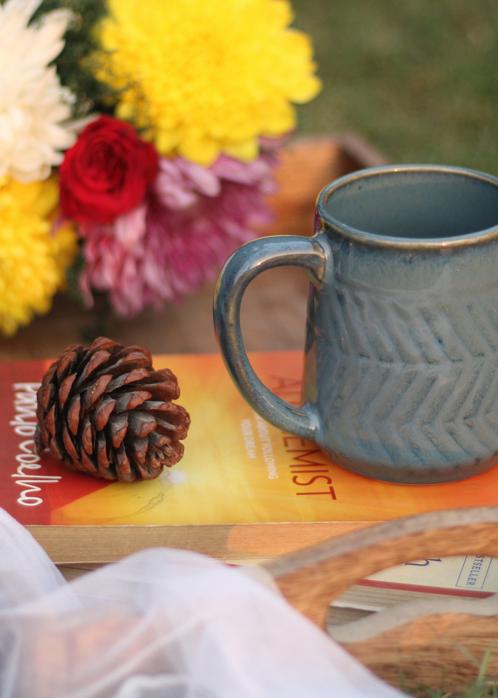 Earthy Blue Chevron Mug