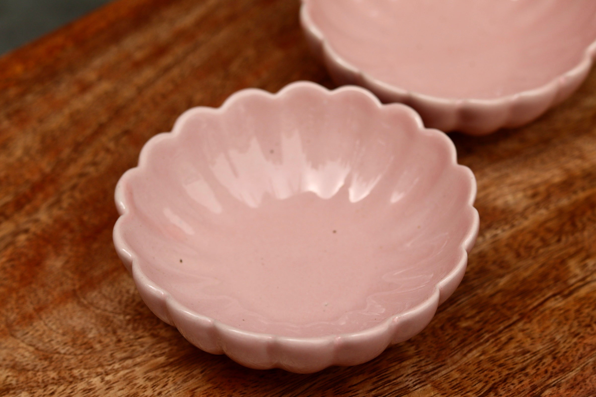 Pink flower ice cream bowls