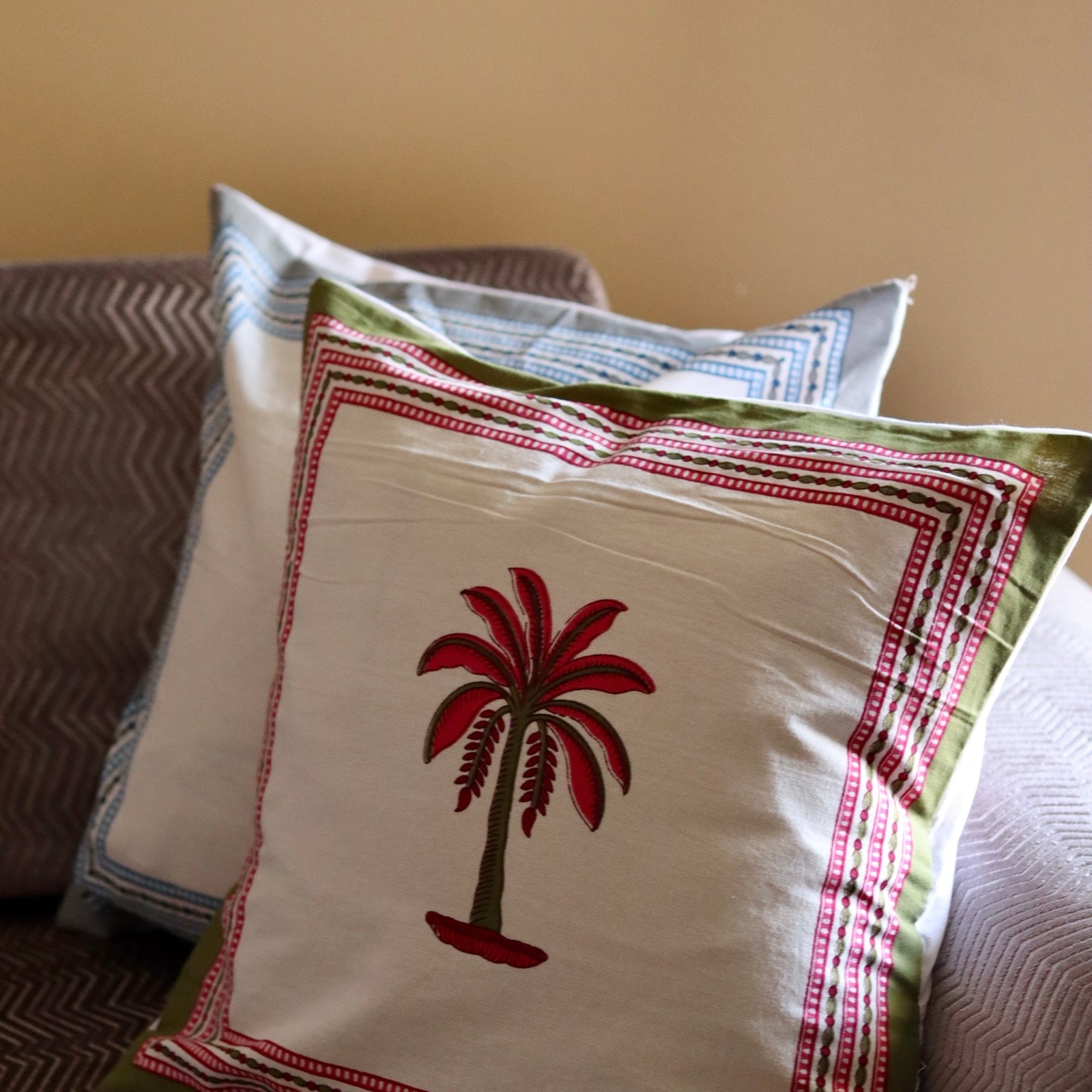 Pink Palm Cushion Cover - Set of two