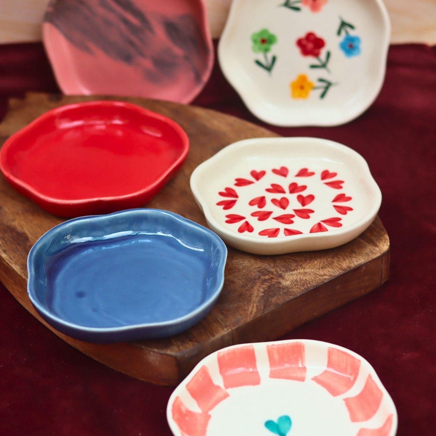 handmade Set of 6 Chic Treats Dessert plates (for the price of 5)