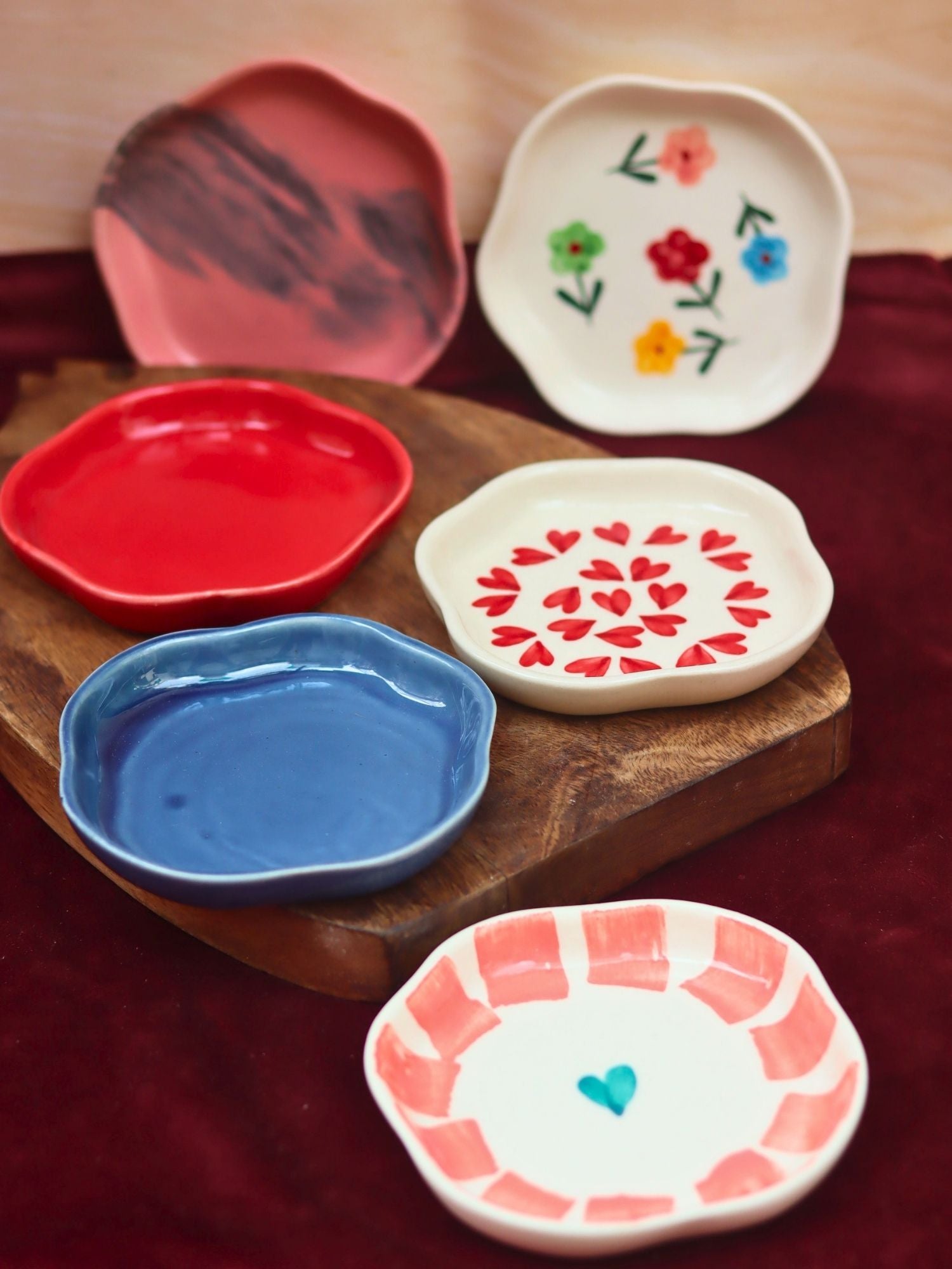 handmade Set of 6 Chic Treats Dessert plates (for the price of 5)