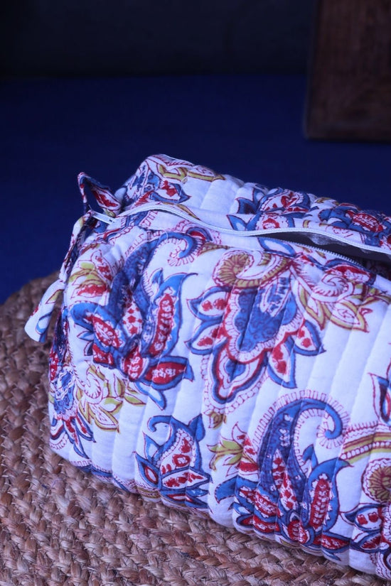 White Paisley Toiletry Bag - Medium with premium quality material