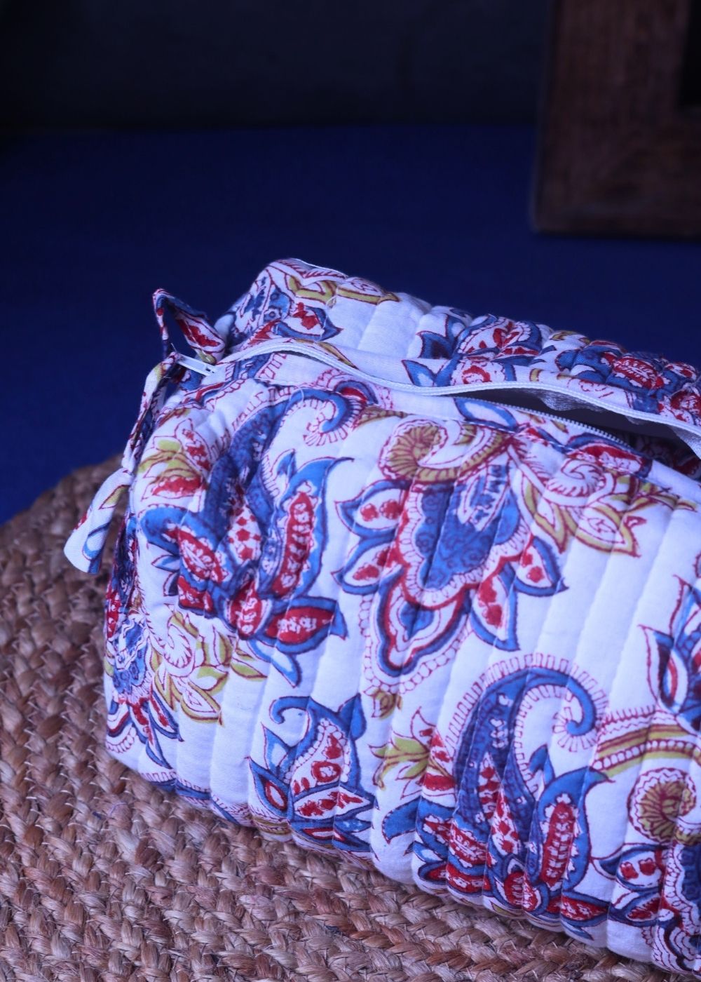 White Paisley Toiletry Bag - Medium with premium quality material